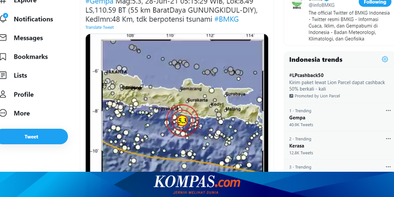 Fakta Terkini Gempa M 5,3 di Gunungkidul, Warga Panik hingga Imbauan BMKG - Vimarsana News