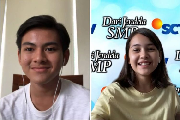 Artis peran Rey Bong dan Sandrinna Michelle dalam konferensi pers virtual Sinetron Dari Jendela SMP yang diikuti Kompas.com, Rabu (1/7/2020).