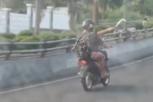 Video Pengendara Motor Acungkan Sajam di Flyover Jatingaleh Semarang