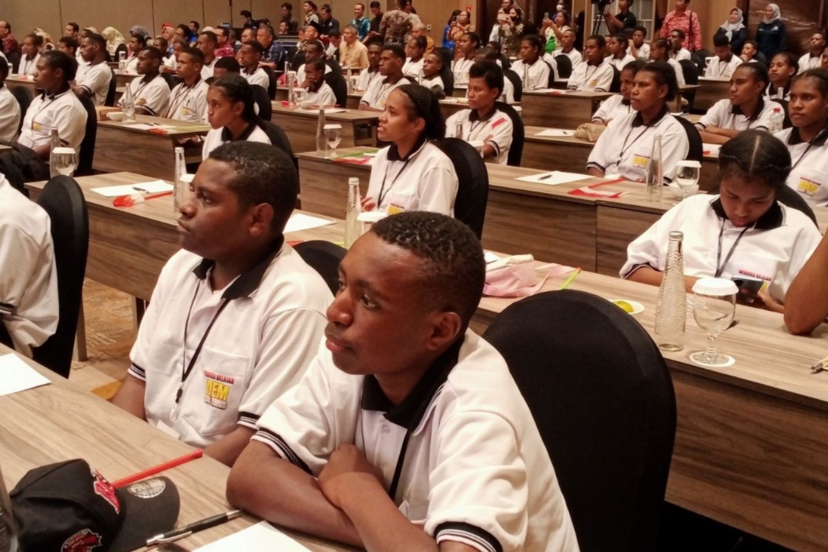 Sejumlah 145 siswa asal Papua yang akan bersekolah di SMA dan SMK Jawa Timur.