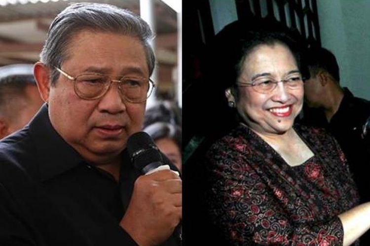 Ketua Umum Partai Demokrat Susilo Bambang Yudhoyono dan Ketua Umum PDI-P Megawati Soekarnoputri.