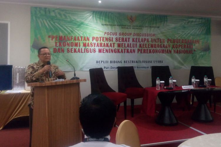 Deputi Bidang Restrukturisasi Usaha Kementerian Koperasi dan UKM (Kemenkop) Abdul Kadir Damanik di Kuningan, Jakarta Selatan, Senin (19/11/2018).