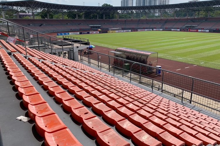 Suasana di tribune venue laga Brunei vs Indonesia di Stadion Kuala Lumpur.