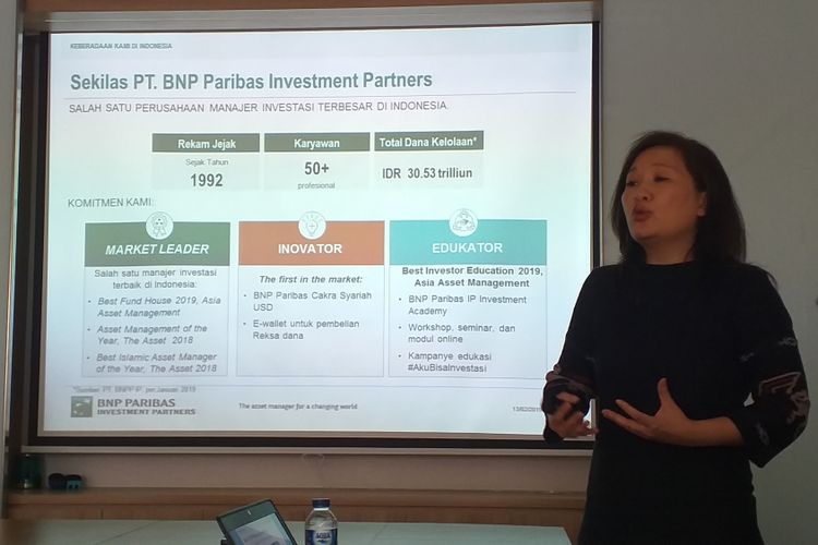 Presiden Direktur PT BNP Paribas Investment Partners (BNPP IP) Vivian Secakusuma di kantornya, Rabu (13/2/2019).