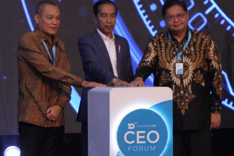Pembukaan KOMPAS100 CEO Forum oleh Presiden Joko Widodo di Jakarta, Kamis (28/11/2019)