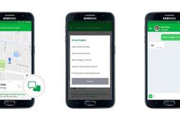 Tampilan GrabChat di dalam aplikasi Grab