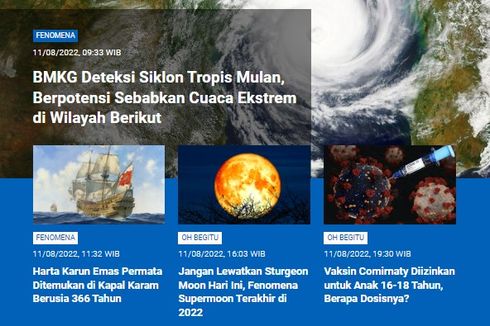 [POPULER SAINS] BMKG Deteksi Siklon Tropis Mulan | Harta Karun di Kapal Karam | Fenomena Supermoon Sturgeon Moon | Vaksin Comirnaty Diizinkan untuk Anak 16-18 Tahun