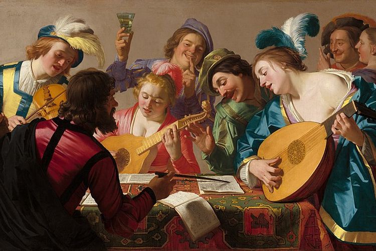 Lukisan yang menunjukkan musisi-musisi di era Renaisans