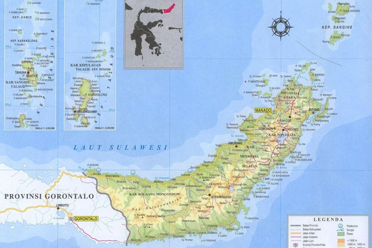Peta Sulawesi Utara.