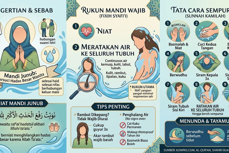  Niat Mandi Junub Wanita: Arab, Latin, Penyebab, dan Tata Caranya