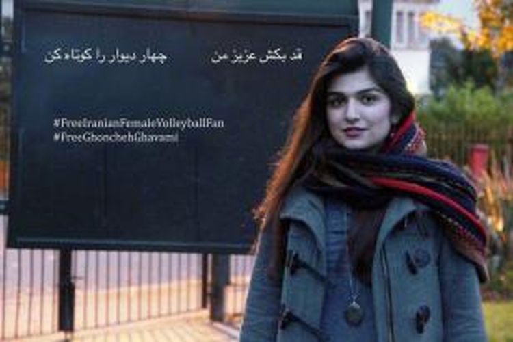 Ghoncheh Gavanni (25) yang ditahan di Iran karena nekat ingin menonton pertandingan voli pria.