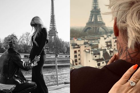 Avril Lavigne Dilamar Mod Sun dengan Latar Pemandangan Menara Eiffel