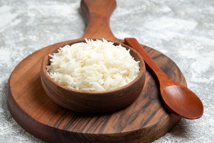 Ilustrasi nasi, nasi putih. 