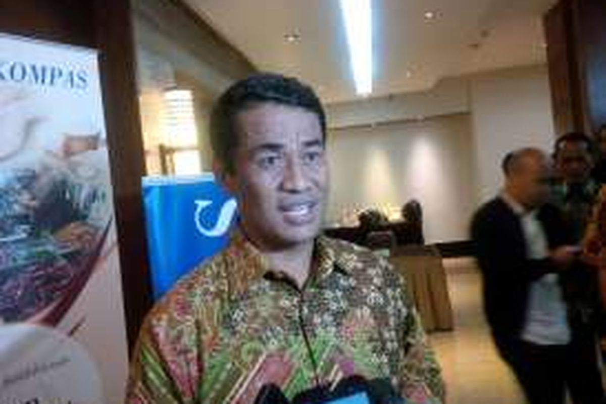 Mentan Amran Sulaiman saat mengahadiri Diskusi Kesiapan Bahan Pokok Menjelang Hari Raya, di Hotel Santika, Jakarta, (2/6/2016)