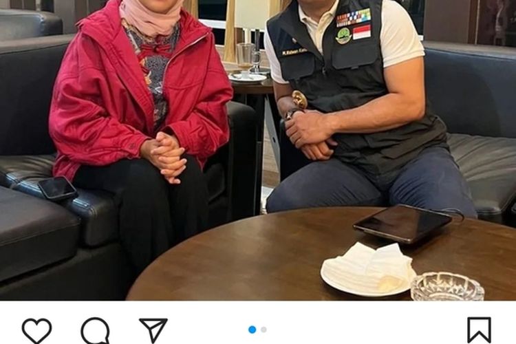 Tangkap layar akun Instagram @ninaagustiani1708 pada Rabu (22/2/2023). Nina Agustina Bupati Indramayu Jawa Barat, mengunggah pertemuannya dengan Ridwan Kamil Pasca Polemik Pengunduran Diri Lucky Hakim.