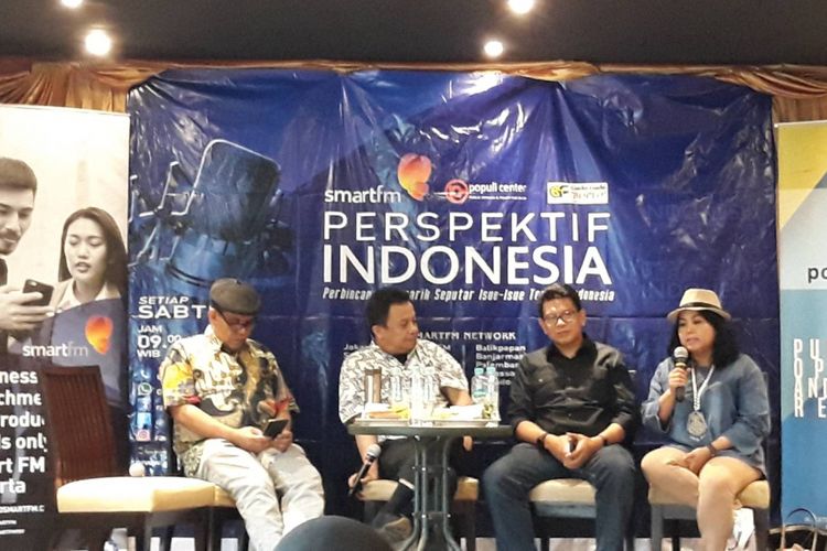 Diskusi bertajuk Jelang Debat Kedua di kawasan Menteng, Jakarta Pusat, Sabtu (16/2/2019).