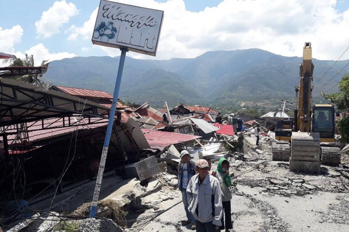 Kondisi di kawasan Balaroa, Kecamatan Palu Barat, Kota Palu, Sulawesi Tengah.