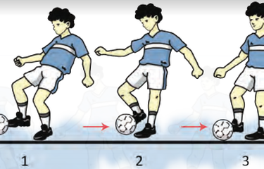 Dalam menahan bola dengan telapak kaki posisi tumit ada di