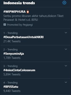Hastag BPJS Satu masuk dalam topik paling banyak dibicarakan di Twitter Indonesia