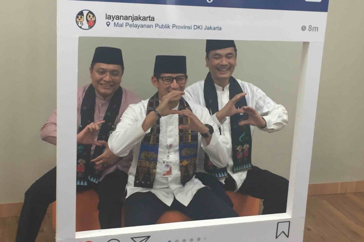 Wakil Gubernur DKI Jakarta Sandiaga Uno saat menghadiri HUT Dinas  Penanaman Modal  dan Pelayanan Terpadu Satu Pintu (DPMPTSP) di Mal Pelayanan Publik, Jakarta Selatan, Jumat (12/1/2018).