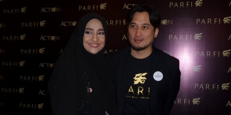 Tengku Firmansyah dan Cindy Fatikasari usai pelantikan pengurus Parfi 56 di Four Season Hotel, Jakarta Selatan, Senin (24/10/2016).