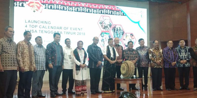 Peluncuran 4 Top Event Pariwisata NTT 2018 di Balairung Soesilo Soedarman, Kementerian Pariwisata, Jakarta, Kamis (7/6/2018). Empat top event NTT 2018 yang diluncurkan itu yakni Festival 1.001 Kuda Sandalwood dan Expo Tenun Ikat, Festival Likurai, Tour de Flores, dan Tour di Timor.