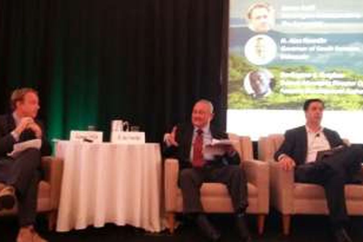 Gubernur Sumatera Selatan Alex Noerdin menjadi panelis dalam sesi diskusi World Economic Forum Sustianable Forestry and Agriculture di New York, Amerika Serikat, Kamis (22/9/2016) petang waktu setempat. 