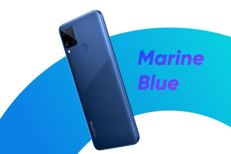 Realme C12 varian warna Marine Blue