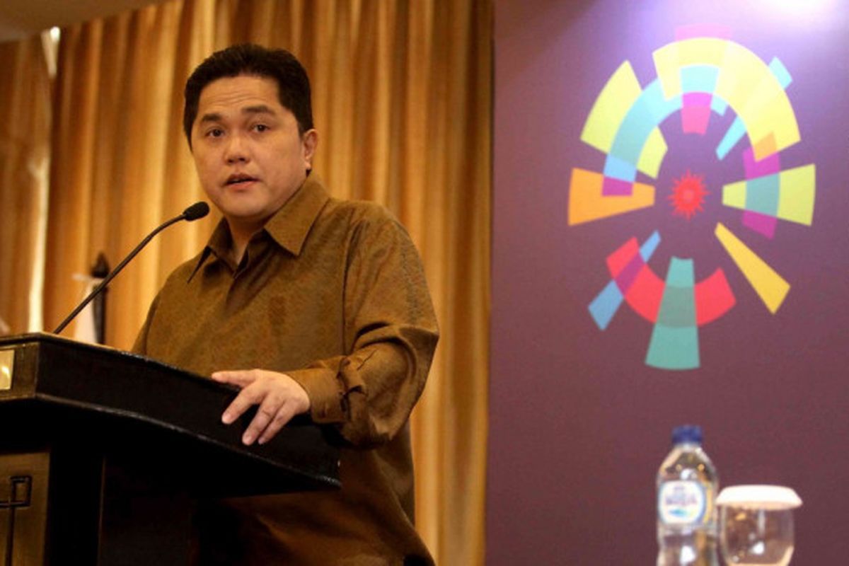 Ketua Inasgoc Erick Thohir memaparkan perkembangan kesiapan Indonesia selaku tuan rumah Asian Games 2018 pada acara Asian Games Media Forum di Jakarta dan Palembang, 27-28 November 2017.
