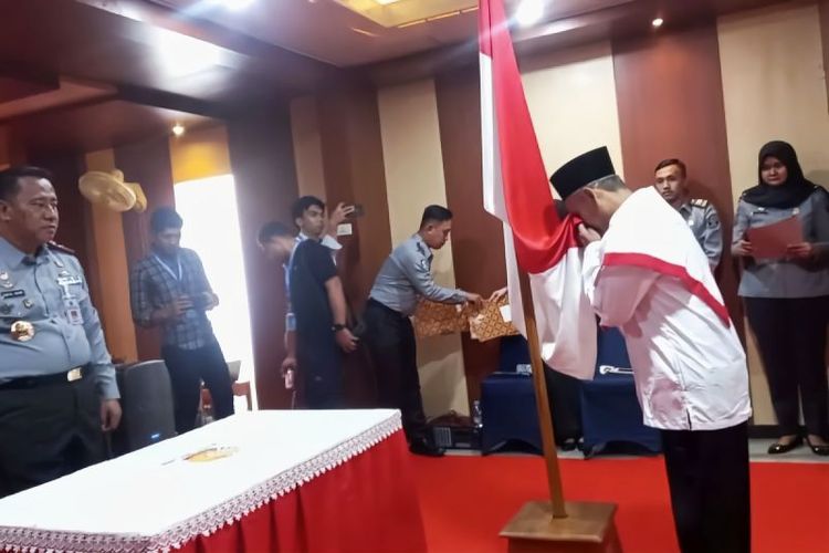 Empat Napiter Lapas Rajabasa saat mengucapk ikrar NKRI. Bandarlampung, Selasa, (16/1/2024). 