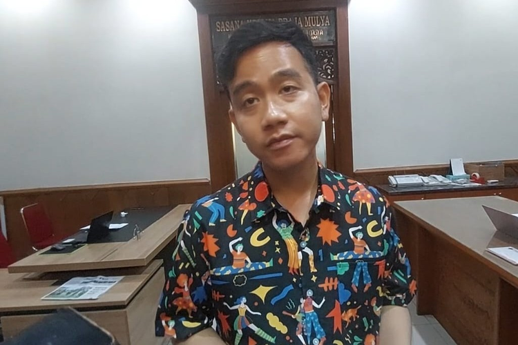 Wali Kota Solo Gibran Rakabuming Raka di Solo, Jawa Tengah, Rabu (23/8/2023).