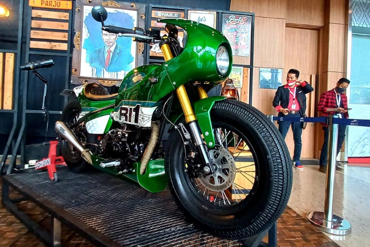 Motor custom Jokowi yang digunakan untuk mengitari Sirkuit Mandalika