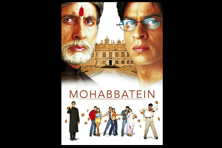 Amitabh Bachchan dan Shah Rukh Khan beradu akting dalam drama musikal Mohabbatein (2000)