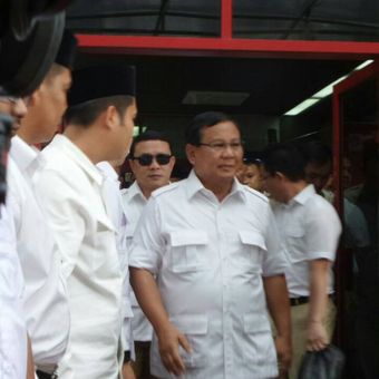 Ketua Umum DPP Partai Gerindra Prabowo Subianto di Kantor DPP Partai Gerindra, Ragunan, Jakarta Selatan, Rabu (19/4/2017).