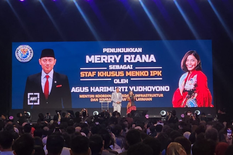 AHY tunjuk Merry Riana sebagai Staf Khusus di Menko IPK pada acara InspiraFest Day to Grow, Jakarta, Sabtu (9/11/2024).