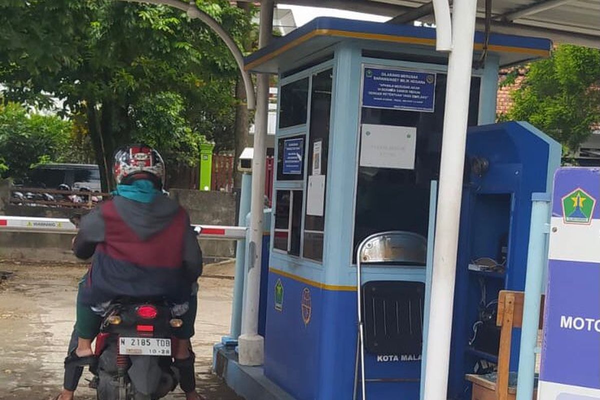 Salah satu lokasi E-Parkir yang akan digratiskan saat HUT Kota Malang ke 110. 
