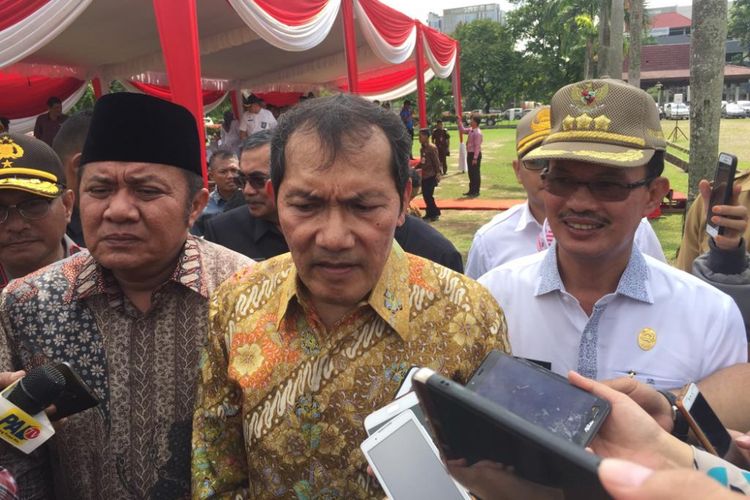 Wakil Ketua KPK Saut Situmorang ketika berada di Palembang, Sumatera Selatan, Kamis (6/12/2018).