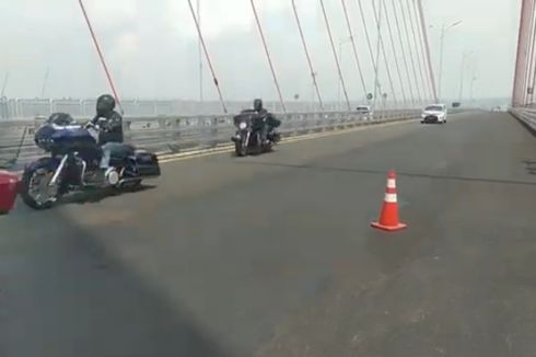 Rombongan Moge Melintas di Jalur Mobil Jembatan Suramadu, Polisi: Sudah Minta Maaf...