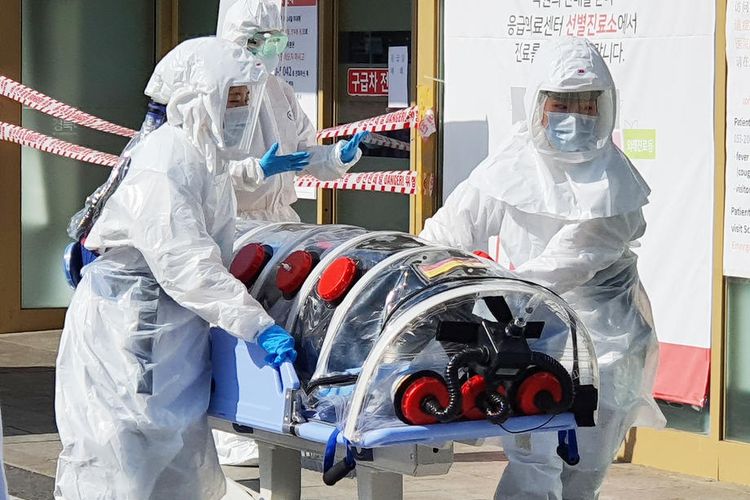 Pasien suspect virus corona di Daegu Korea Selatan  EPA-EFE/YONHAP SOUTH KOREA OUT