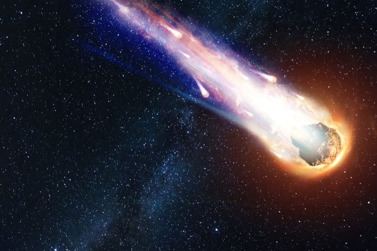 Ilustrasi meteor jatuh ke Bumi