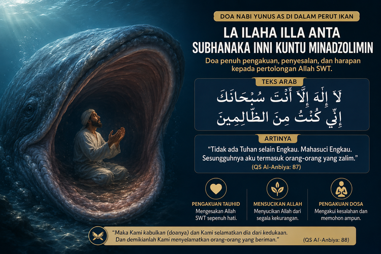 La Ilaha Illa Anta Subhanaka Inni Kuntu Minadzolimin: Arti, Bacaan Arab, Keutamaan dan Cara Mengamalkannya