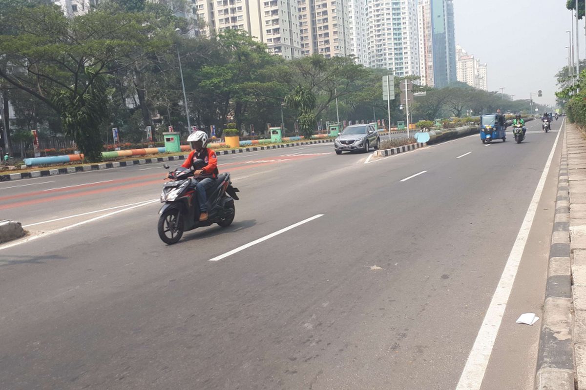 Suasana Jalan Benyamin Sueb, Jakarta Utara, Rabu (18/7/2018)