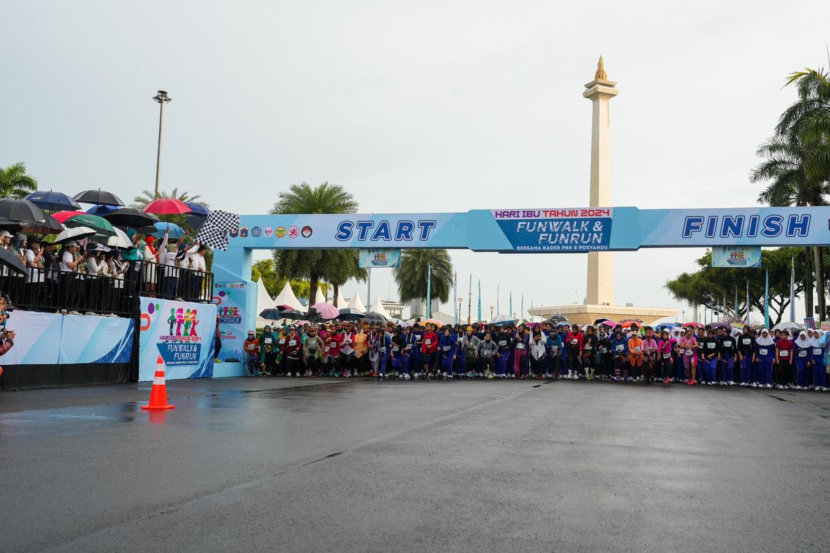 Peringati Hari Ibu 2024, TP PKK Pusat Gelar Fun Run dan Fun Walk di Monas