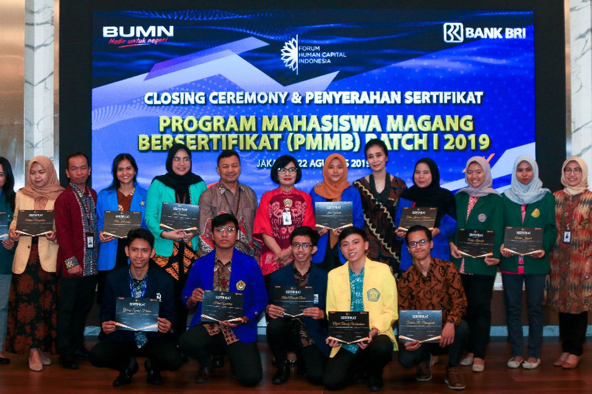 Closing Ceremony dan Penyerahan sertifikat Program Mahasiswa Magang Bersertifikat (PMMB) BRI Batch 1 Tahun 2019