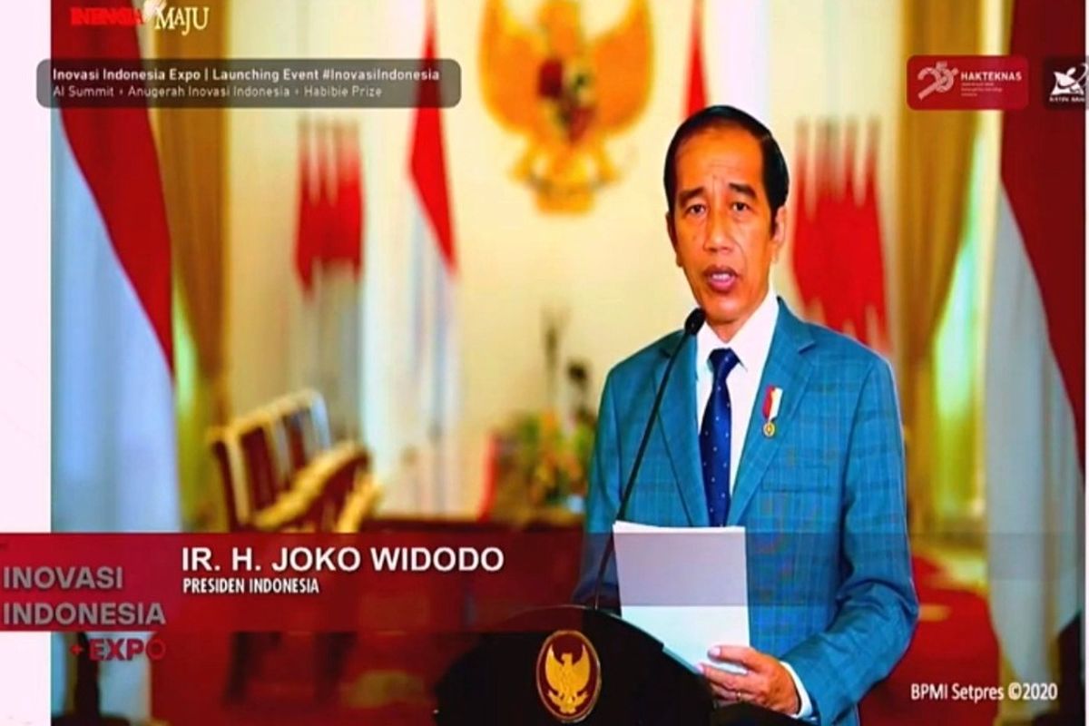 Presiden Jokowi saat membuka Inovasi Indonesia Expo 2020 secara virtual, Selasa (10/11/2020).