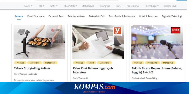 Lolos Kartu Prakerja Ini Tips Memilih Pelatihan Di Situs Prakerja Halaman All Kompas Com
