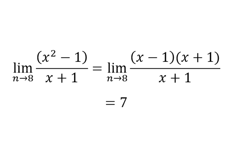 Sebuah contoh penyelesaian limit fungsi dengan metode pemfaktoran.