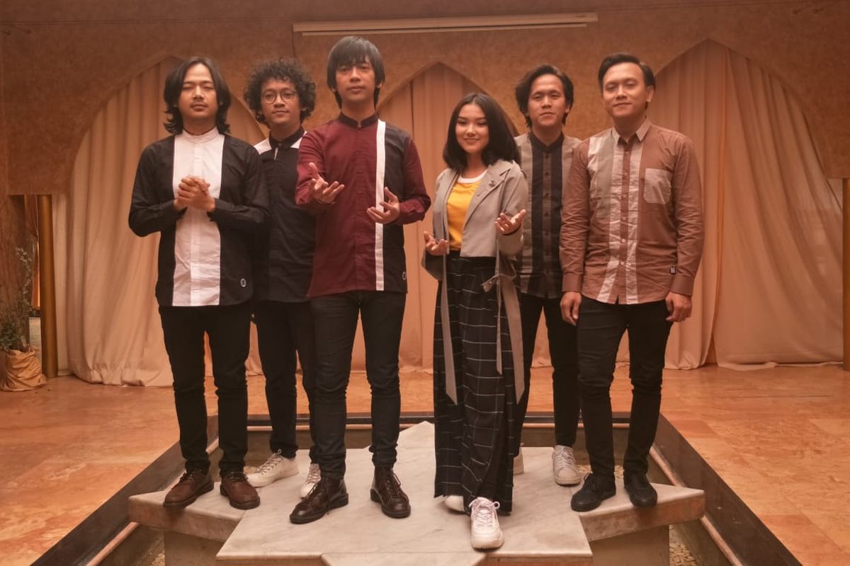 DMASIV dan Syakira saat shooting klip video Doa di kawasan Kemang, Jakarta Selatan, Jumat (30/3/2019).