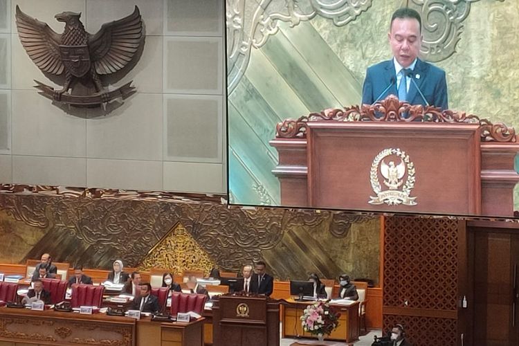 Wakil Ketua DPR RI Sufmi Dasco Ahmad saat memimpin rapat paripurna ke-21, masa sidang IV tahun sidang 2022-2023, Kamis (13/4/2023).