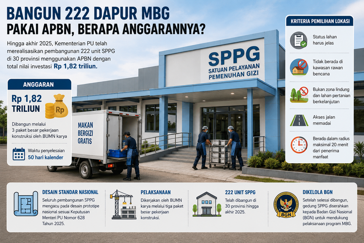 Bangun 222 Dapur MBG Pakai APBN, Berapa Anggarannya?